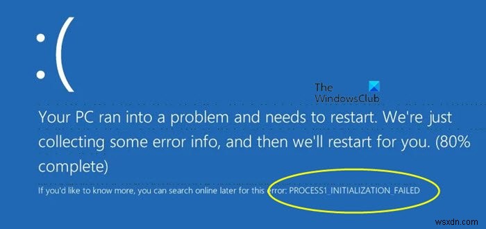 PROCESS1_INITIALIZATION_FAILED, 0x0000006B, Màn hình xanh trên Windows 10 