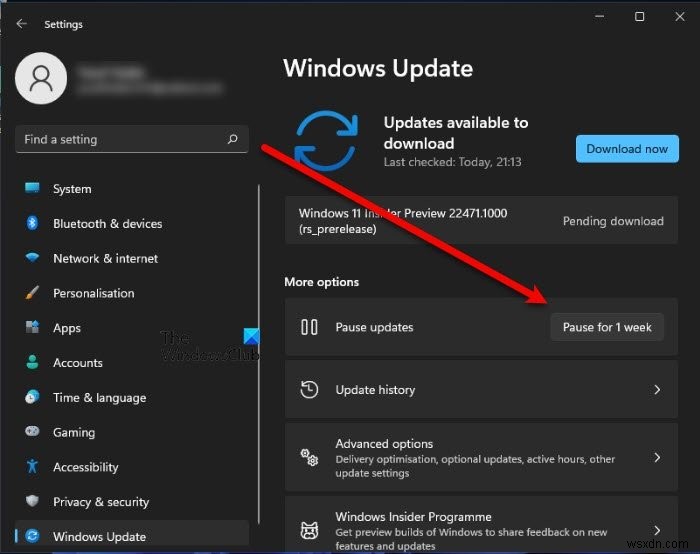 Cách Trì hoãn, Trì hoãn hoặc Tạm dừng Windows Update trong Windows 11/10 lên đến 365 ngày 