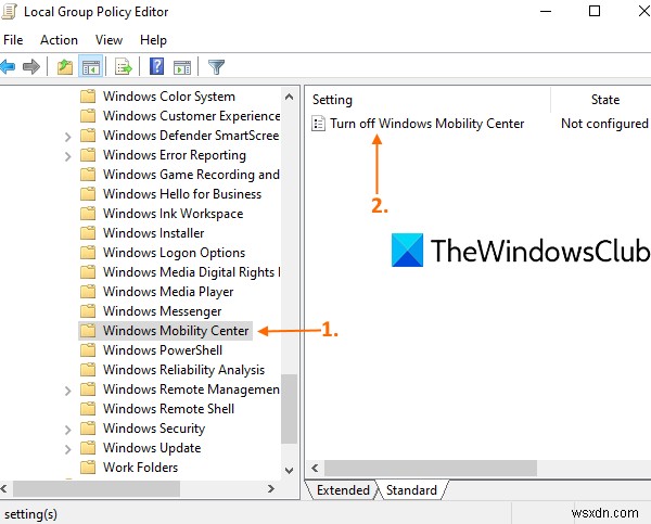 Cách tắt Windows Mobility Center trong Windows 10 