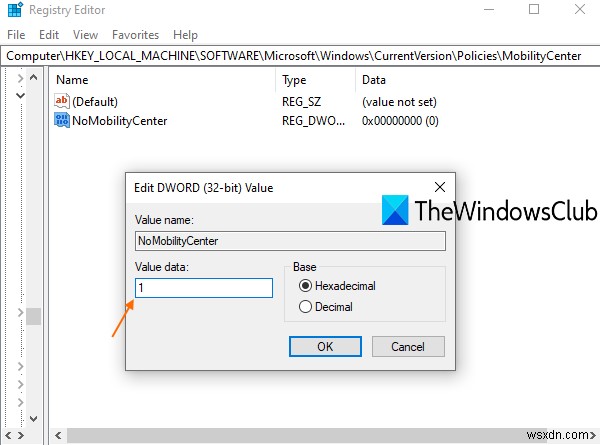 Cách tắt Windows Mobility Center trong Windows 10 