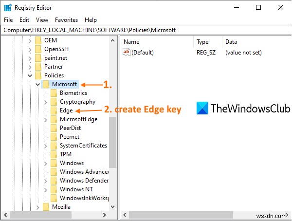 Tắt tính năng Web Capture trong Microsoft Edge bằng Registry trong Windows 10 