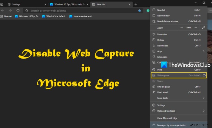 Tắt tính năng Web Capture trong Microsoft Edge bằng Registry trong Windows 10 