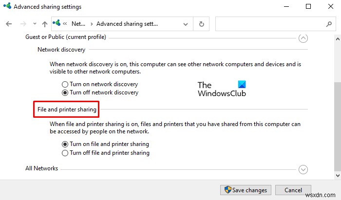 Cách Bật hoặc Tắt Chia sẻ Tệp và Máy in trong Windows 11/10 