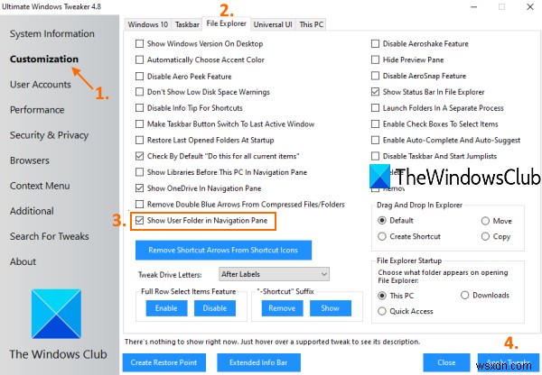 Cách thêm thư mục Hồ sơ người dùng vào Ngăn điều hướng của Windows 10 File Explorer 