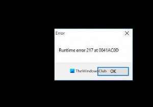 Cách khắc phục Lỗi Runtime 217 trên Windows 11/10 