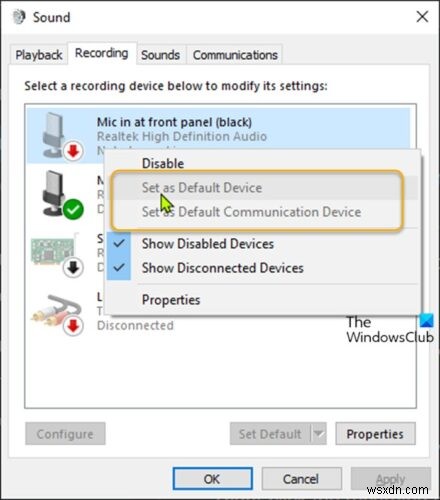 Cách thay đổi Thiết bị nhập âm thanh mặc định trong Windows 11/10 