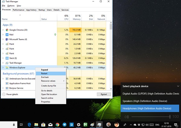 Điều khiển âm lượng trên thanh tác vụ không hoạt động trong Windows 11/10 