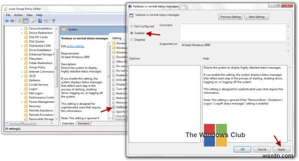 Bật thông báo trạng thái dài hoặc chi tiết cao trong Windows 11/10 