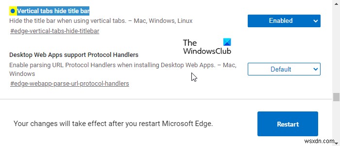 Cách ẩn thanh tiêu đề với các tab dọc trong Microsoft Edge 
