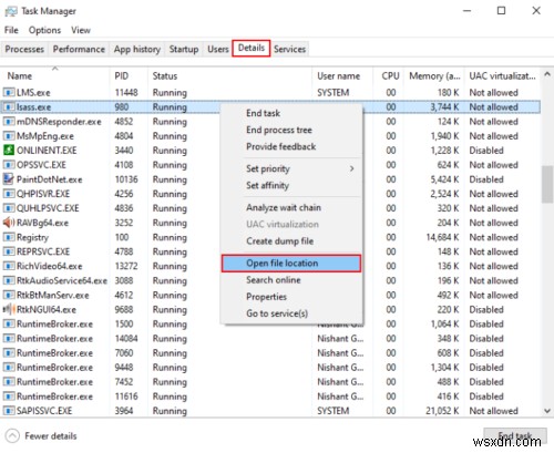 Lsass.exe trong Windows 10 là gì và Làm thế nào để biết nó có phải là Virus hay không? 