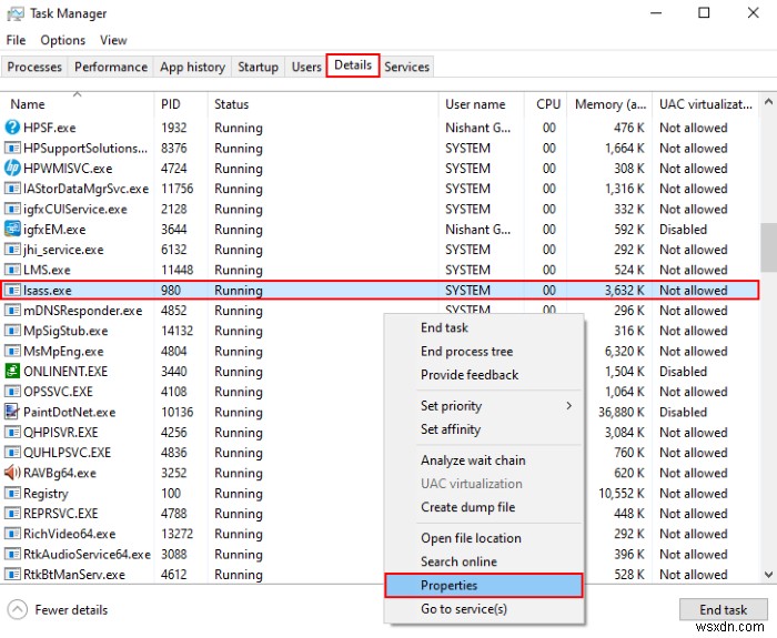 Lsass.exe trong Windows 10 là gì và Làm thế nào để biết nó có phải là Virus hay không? 