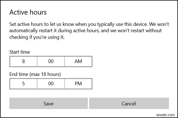 Cách cấu hình và sử dụng Active Hours trong Windows 11/10 