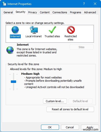 Cách đặt lại Tùy chọn Internet về mặc định trong Windows 11/10 