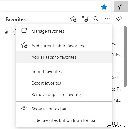 Cách quản lý Mục yêu thích trong trình duyệt Microsoft Edge 