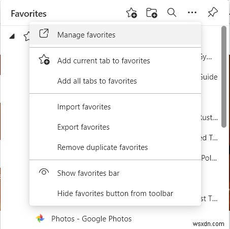 Cách quản lý Mục yêu thích trong trình duyệt Microsoft Edge 