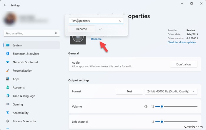 Cách đổi tên thiết bị Âm thanh trong Windows 11/10 