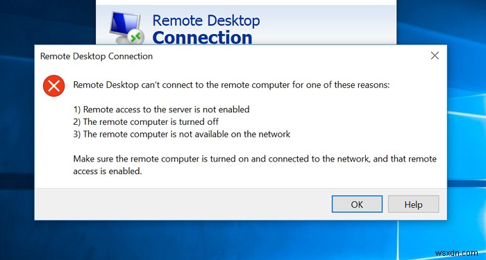 Máy tính từ xa không thể kết nối với máy tính từ xa trong Windows 11/10 