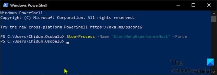 Cách khởi động lại StartMenuExperienceHost.exe bằng Command Prompt hoặc PowerShell trên Windows 10 