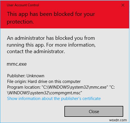 Ứng dụng MMC.exe đã bị chặn để bảo vệ bạn trong Windows 11/10 