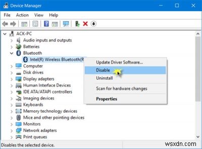 Cách tắt hoặc tắt Bluetooth trong Windows 11/10 