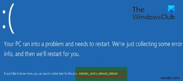 KERNEL_DATA_INPAGE_ERROR cho các tệp win32kfull.sys, ntfs.sys, srv.sys trên Windows 10 