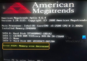 Lỗi 0164, kích thước bộ nhớ giảm - Sự cố RAM trên máy tính Windows 10 