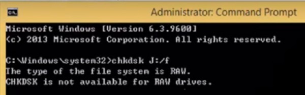 Loại hệ thống tệp là RAW, CHKDSK không khả dụng cho ổ đĩa RAW 