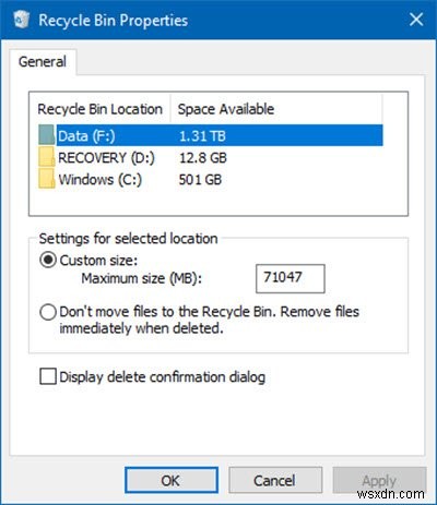 Mẹo và thủ thuật thùng rác dành cho Windows 11/10 