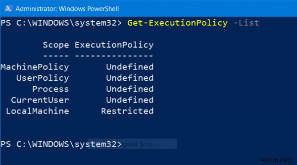 PowerShell:Không thể tải tệp vì tập lệnh đang chạy bị tắt trên hệ thống này 
