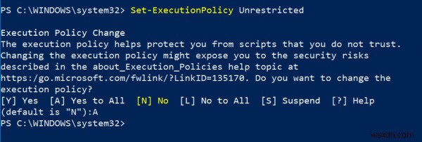 PowerShell:Không thể tải tệp vì tập lệnh đang chạy bị tắt trên hệ thống này 