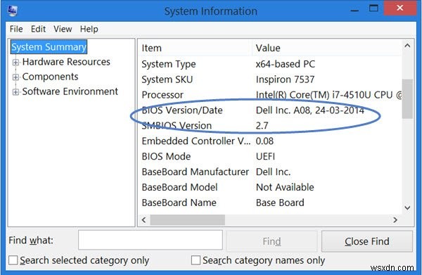 Cách kiểm tra phiên bản BIOS trong Windows 11/10 