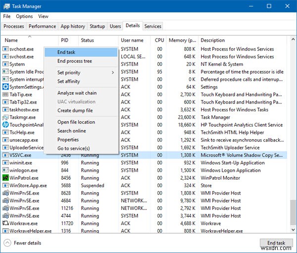 Vssvc.exe là gì? Sửa lỗi sử dụng đĩa, CPU, bộ nhớ cao vssvc.exe trên Windows 11/10 