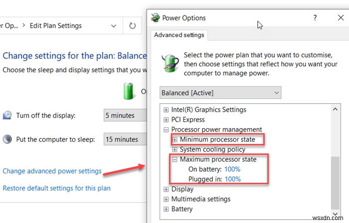 Cách thay đổi Trạng thái nguồn của bộ xử lý khi bật pin bằng dòng lệnh PowerCFG trong Windows 10 
