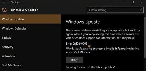 Sửa lỗi Windows Update 0x8024000E trên Windows 11/10 