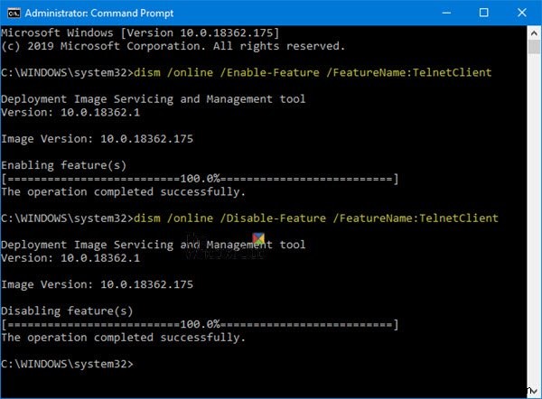 Kích hoạt Telnet thông qua Command Prompt hoặc Control Panel trong Windows 11/10 