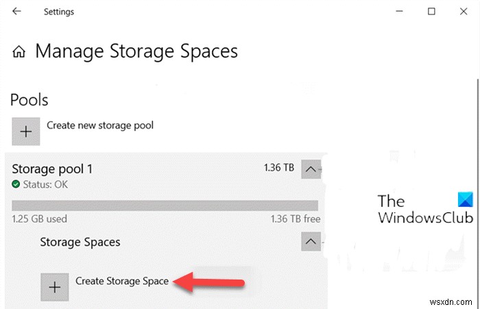 Cách tạo không gian lưu trữ cho nhóm lưu trữ trong Windows 10 