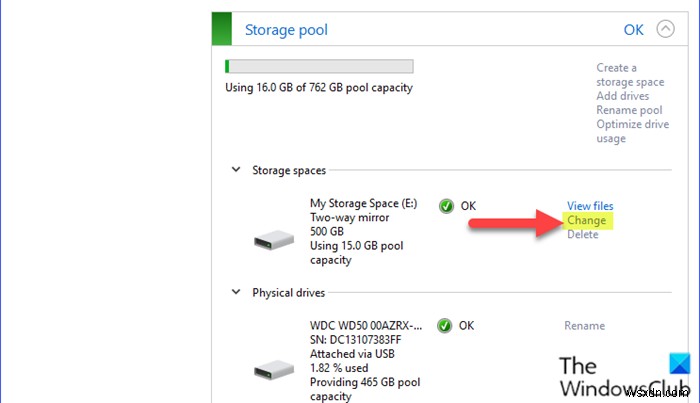 Cách thay đổi không gian lưu trữ trong nhóm lưu trữ trong Windows 10 