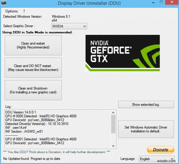 NVIDIA Kernal Mode Driver đã ngừng phản hồi và đã khôi phục 