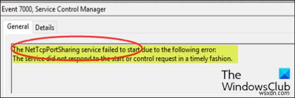 Dịch vụ chia sẻ cổng NET.TCP không khởi động được trên Windows 11/10 