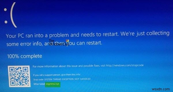 Sửa lỗi dxgmms2.sys BSOD trên máy tính Windows 