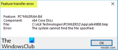 Lỗi chuyển tính năng trong quá trình cài đặt phần mềm trên Windows 10 