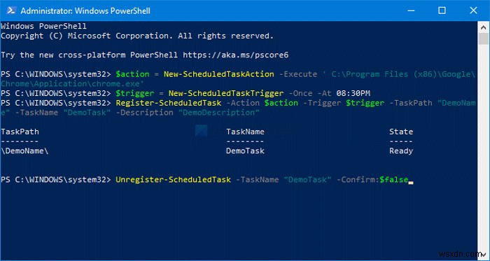 Cách sử dụng PowerShell để xóa hoặc tạo tác vụ đã lên lịch trên Windows 11/10 