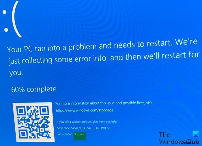 Sửa lỗi Ndu.sys Blue Screen trên Windows 11/10 