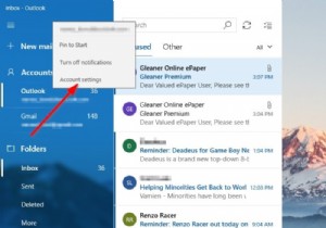 Cách thay đổi thứ tự tài khoản email trong ứng dụng Windows 10 Mail 