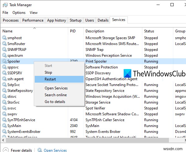 Cách thực hiện sửa bộ đệm in trong Windows 11/10 