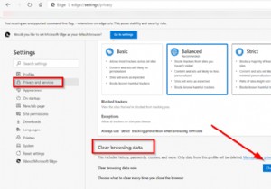 Cách xóa Lịch sử duyệt web, Cookie, Dữ liệu, Bộ nhớ cache trong trình duyệt Edge 