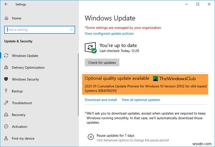 Tôi có nên cài đặt Bản cập nhật chất lượng tùy chọn trong Windows 11/10 không? 