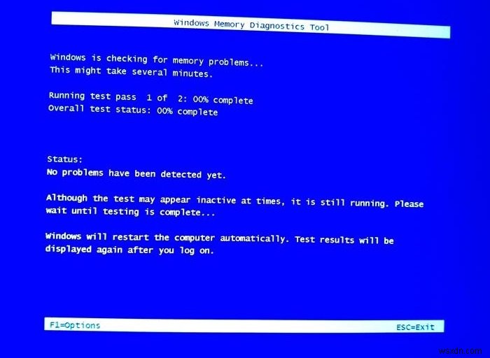 Sửa lỗi Công cụ chẩn đoán bộ nhớ của Windows bị kẹt 