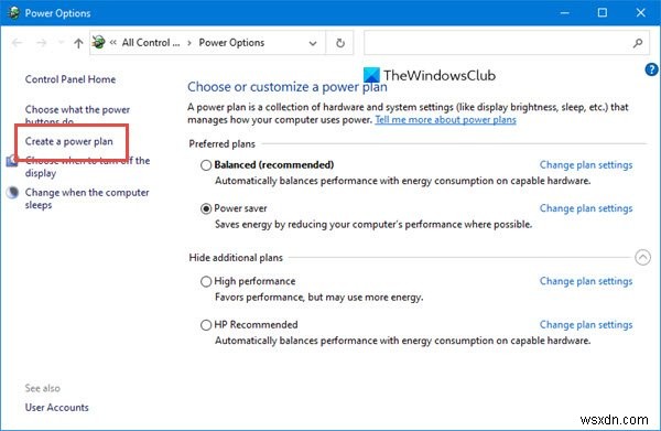 Power Plan tiếp tục thay đổi trong Windows 11/10 