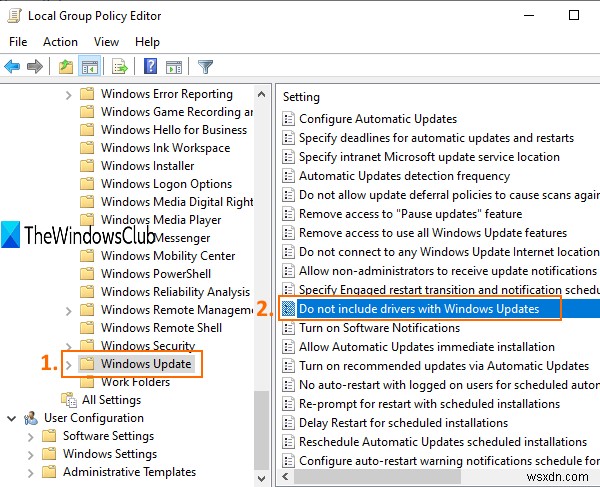 Chặn cập nhật trình điều khiển thông qua Windows Quality Update bằng Registry hoặc Group Policy Editor 